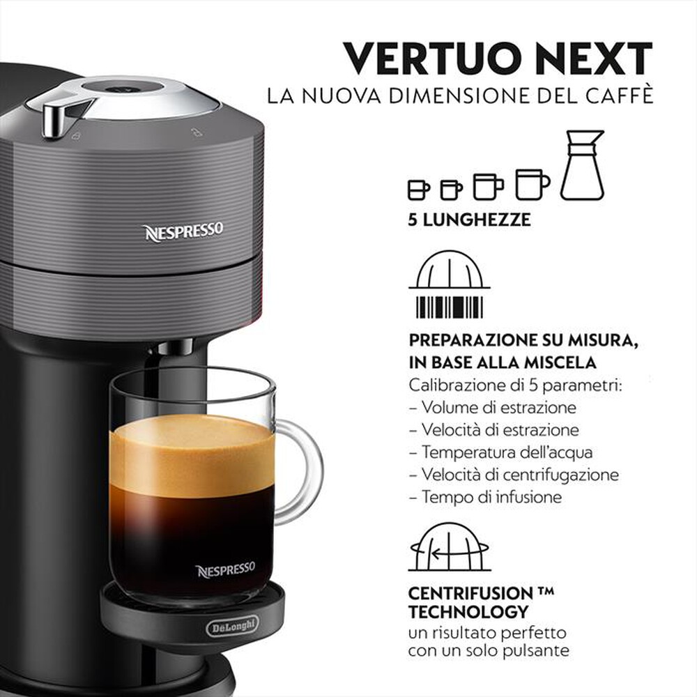 Immagine del prodotto DE LONGHI - VERTUO NEXT NESPRESSO ENV120.GY MACCHINA CAFF&Egrave;-Dark grey