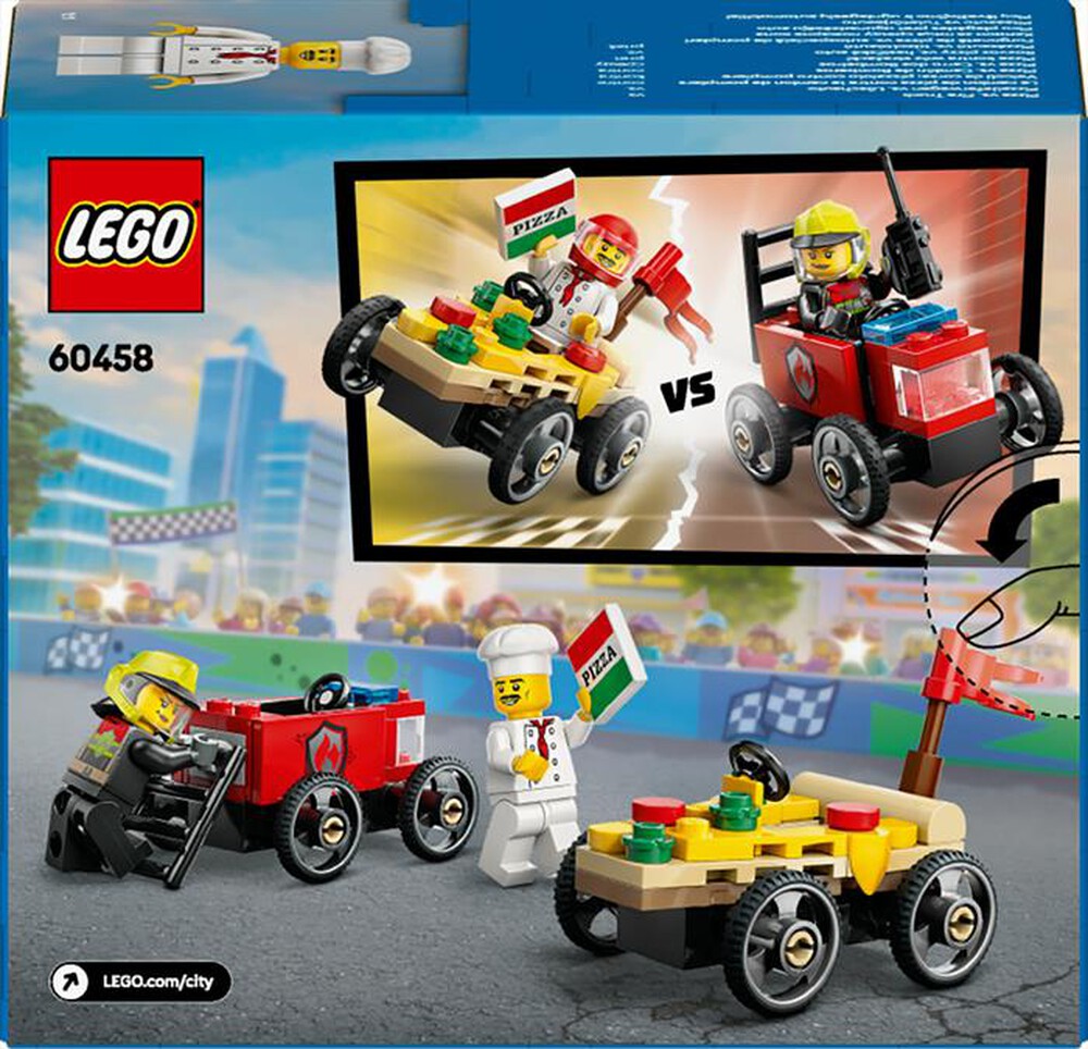 Immagine del prodotto LEGO - CITY Veicoli da corsa: pizzaiolo vs pompiere 60458