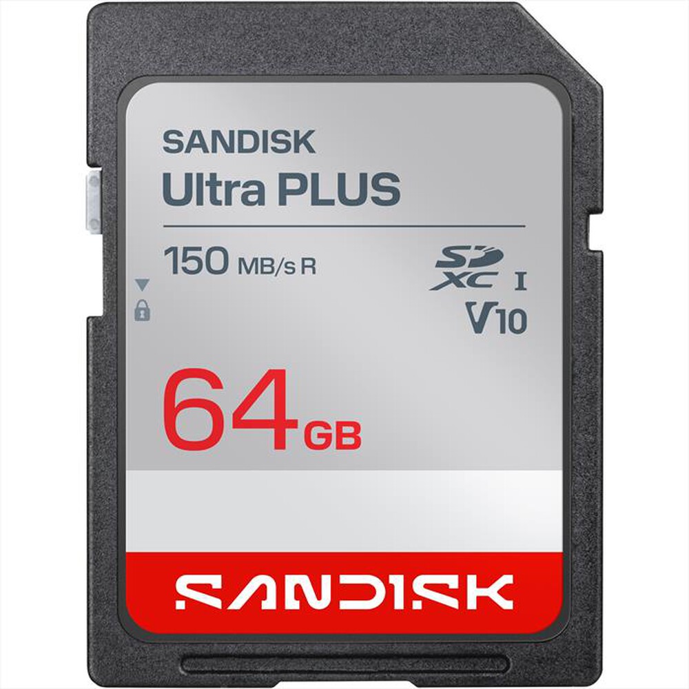 Immagine del prodotto SANDISK - MEM.SD ULTRA PLUS 64GB XC V10 U1 UHS-I C10-grigio
