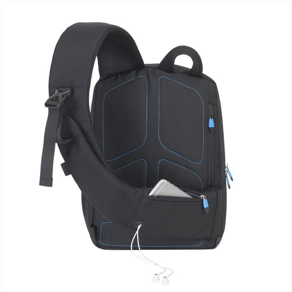 "RIVACASE - 7870 ZAINO MONOSPALLA PER DRONE CON PORTANOTEBOOK-Nero"