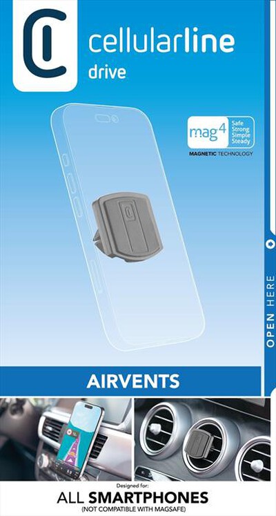 CELLULARLINE - MAG4HANDYFORCEDRV Supporto Auto Mag4 Bocchetta-Nero