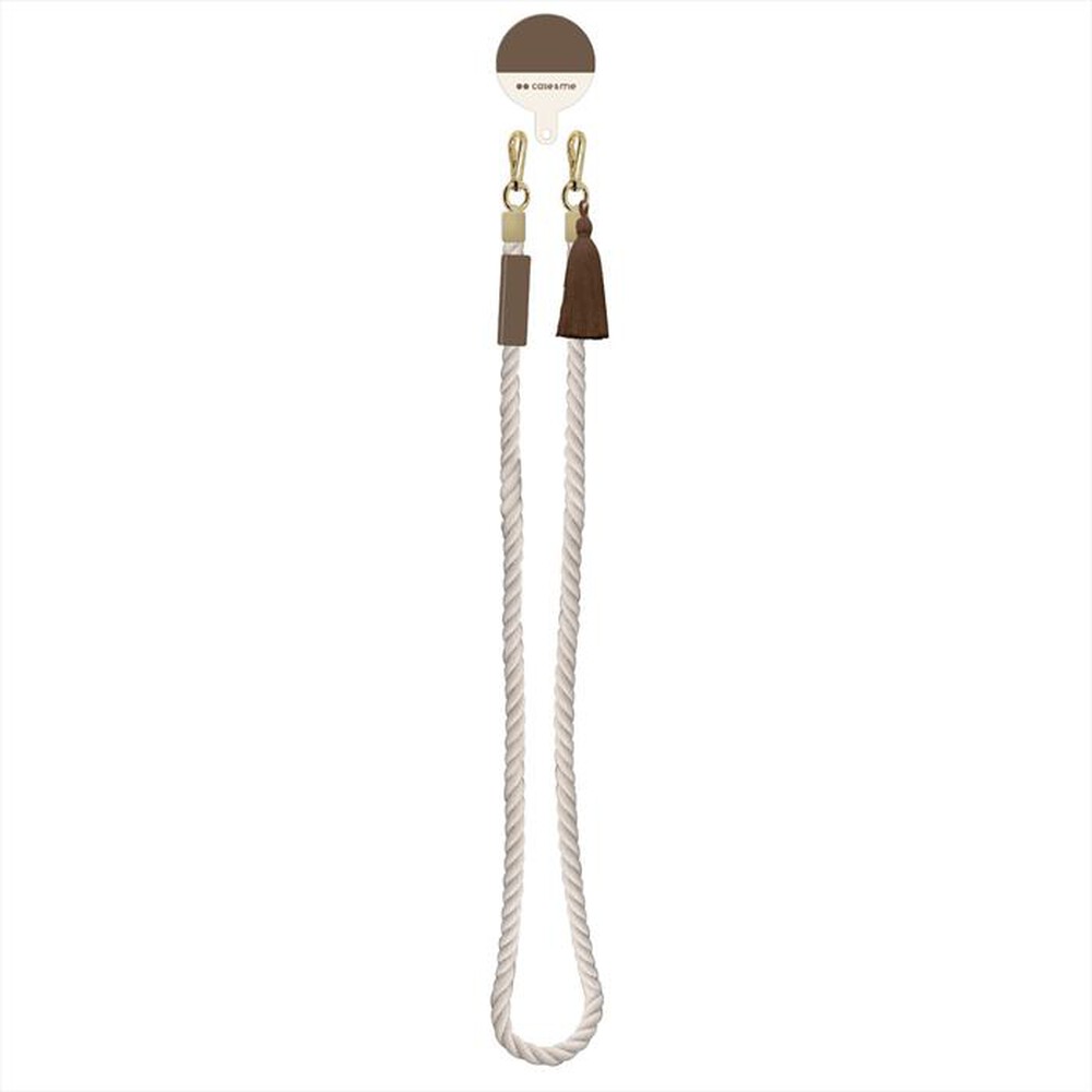 "SBS - Cord necklace torchon CMCORDNECKTW2-White brown"