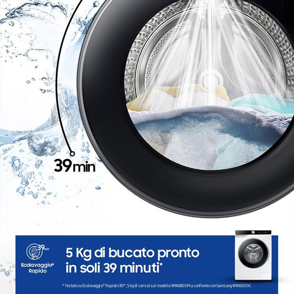 "SAMSUNG - Lavatrice WW90DG6U85LKU3 9 Kg Classe A-bianco"