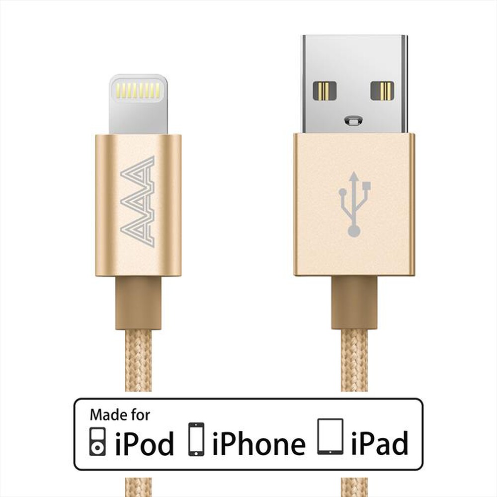 "AAAMAZE - ALUMINUM LIGHTNING CABLE 1M-Gold"
