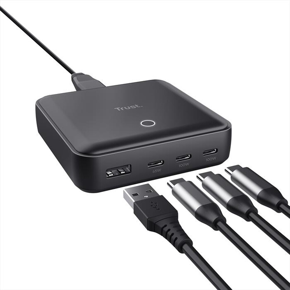 "TRUST - MAXO 100W 4-PORT DESKTOP CHARGER-Black"