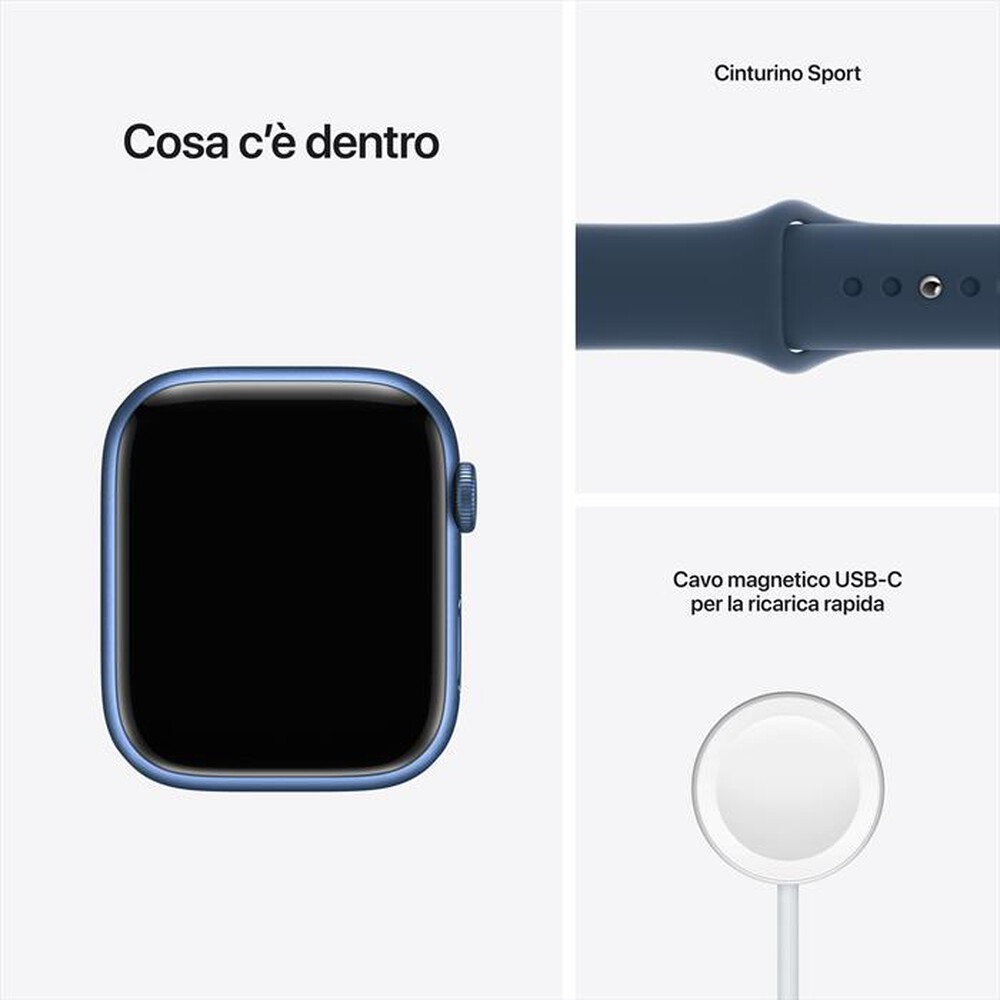 Immagine del prodotto APPLE - Watch Series 7 GPS 45mm Alluminio-Cinturino Sport Azzurro