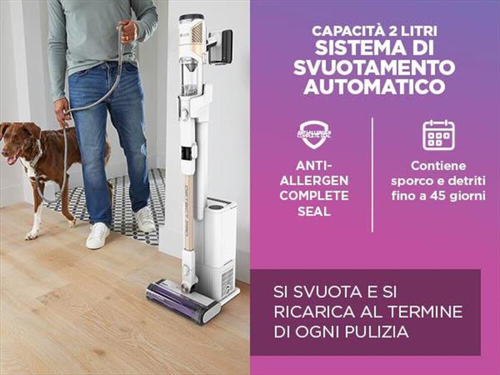 "SHARK - ASPIRAPOLVERE SENZA FILO DETECT PRO AUTOSVUOTAMENT-bianco/rosa"