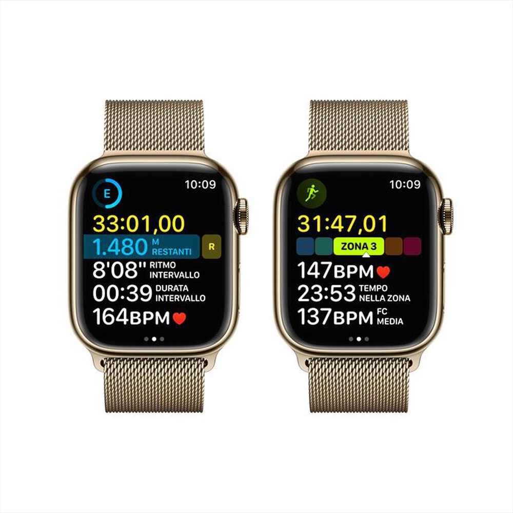 "APPLE - Watch Series 8 GPS + Cellular 41mm Acciaio-Oro - Milanese"