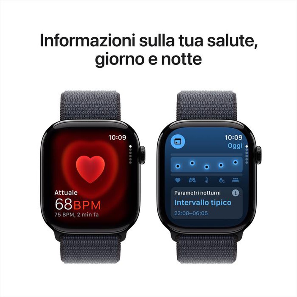 "APPLE - Watch Series 10 GPS 46mm Alluminio-Jet Black - Sport Loop Ink"