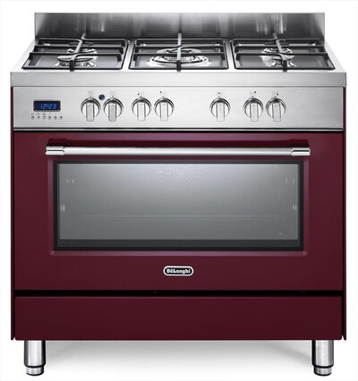 DE LONGHI - Cucina a gas PRO 96 MR ED Classe A-Rosso bordeaux
