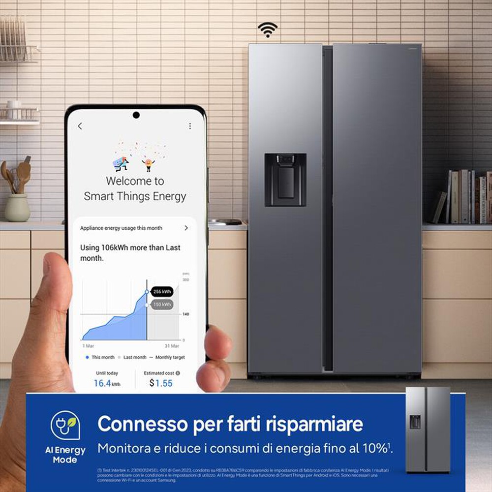Immagine del prodotto SAMSUNG - Frigorifero side by side RS80F67KCTEF Classe C-Inox