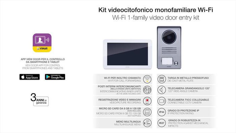 "VIMAR - KIT VIDEO 7IN WIFI 1F-Bianco"