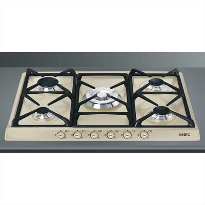 SMEG - Piano cottura a gas SR775PO 5 fuochi 68,5cm-Panna,  SMEG - Piano cottura a gas SR775PO 5 fuochi 68,5cm-Panna
