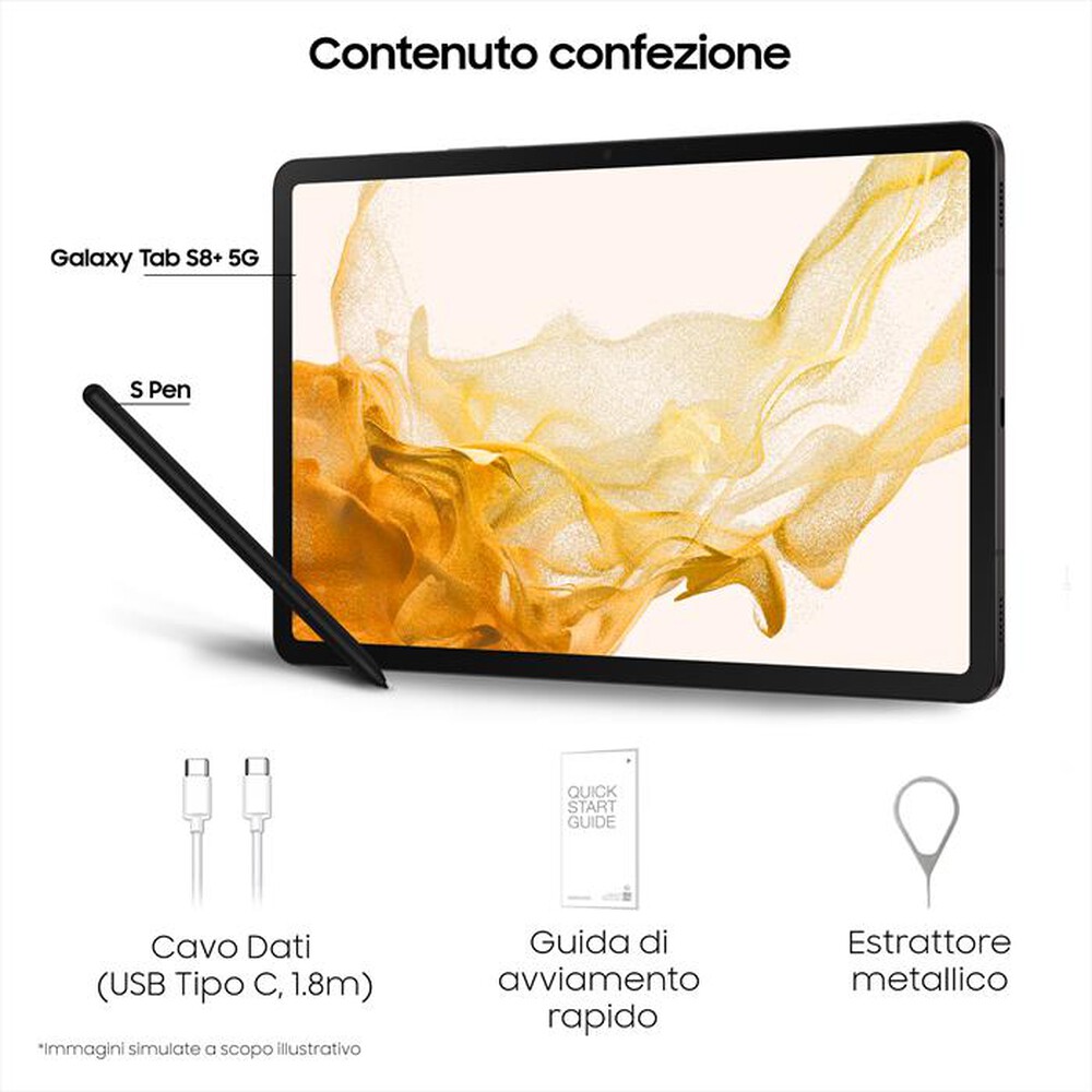 "SAMSUNG - GALAXY TAB S8+ 5G 256GB-Graphite"