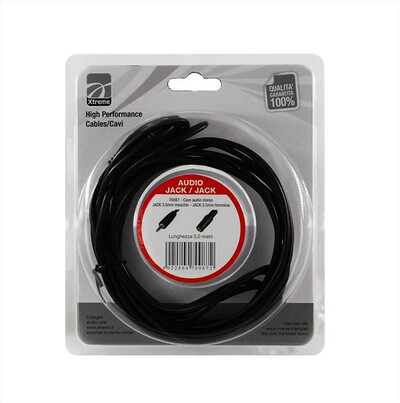 XTREME - CAVO AUDIO JACK 3.5 STEREO-NERO,  XTREME - CAVO AUDIO JACK 3.5 STEREO-NERO