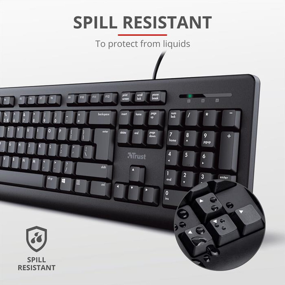 Immagine del prodotto TRUST - PRIMO KEYBOARD AND MOUSE SET IT-Black
