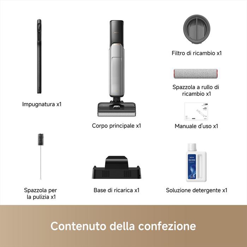 "MOVA - Scopa ricaricabile X4VIMPRO-Nero / Oro"