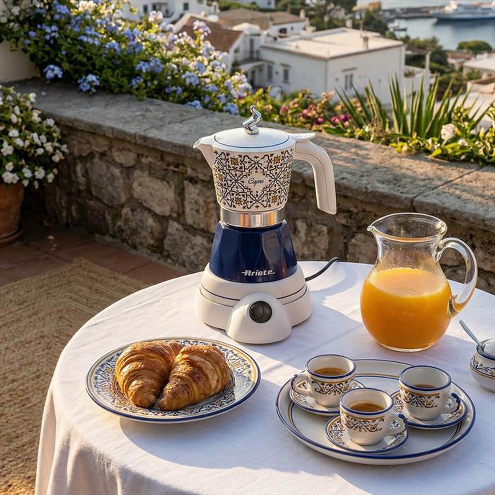 Immagine del prodotto ARIETE - Moka elettrica 1358A CAF ARIETE "CAPRI" INT-Bianco, Blu