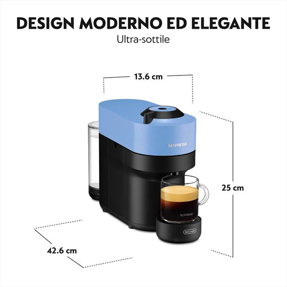 "DE LONGHI - Macchina da caffè VERTUO POP ENV90.A Nespresso-Celeste"