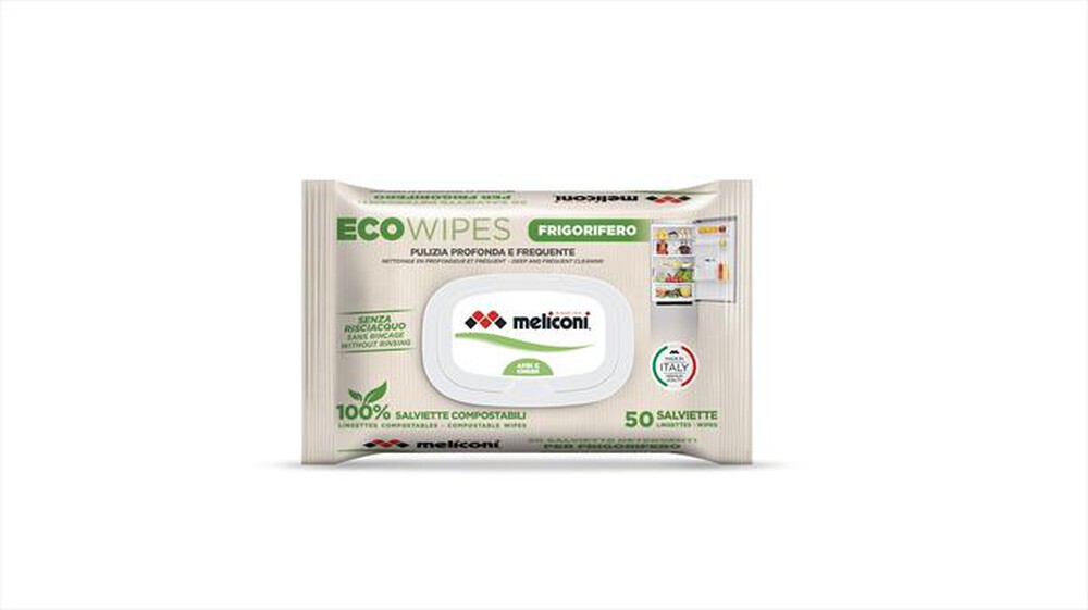 "MELICONI - Salviette detergenti ECO WIPES FRIGORIFERO-Viscosa compostabile"