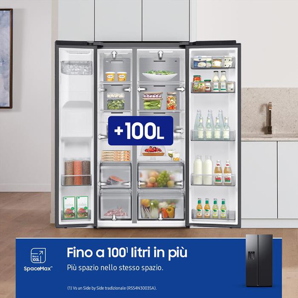 "SAMSUNG - Frigorifero side by side RS70F64KEFEF Classe E-Antracite"