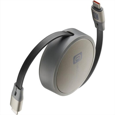CELLULARLINE - CAVO USB-C/USB-C RETRAIBILE-Grigio