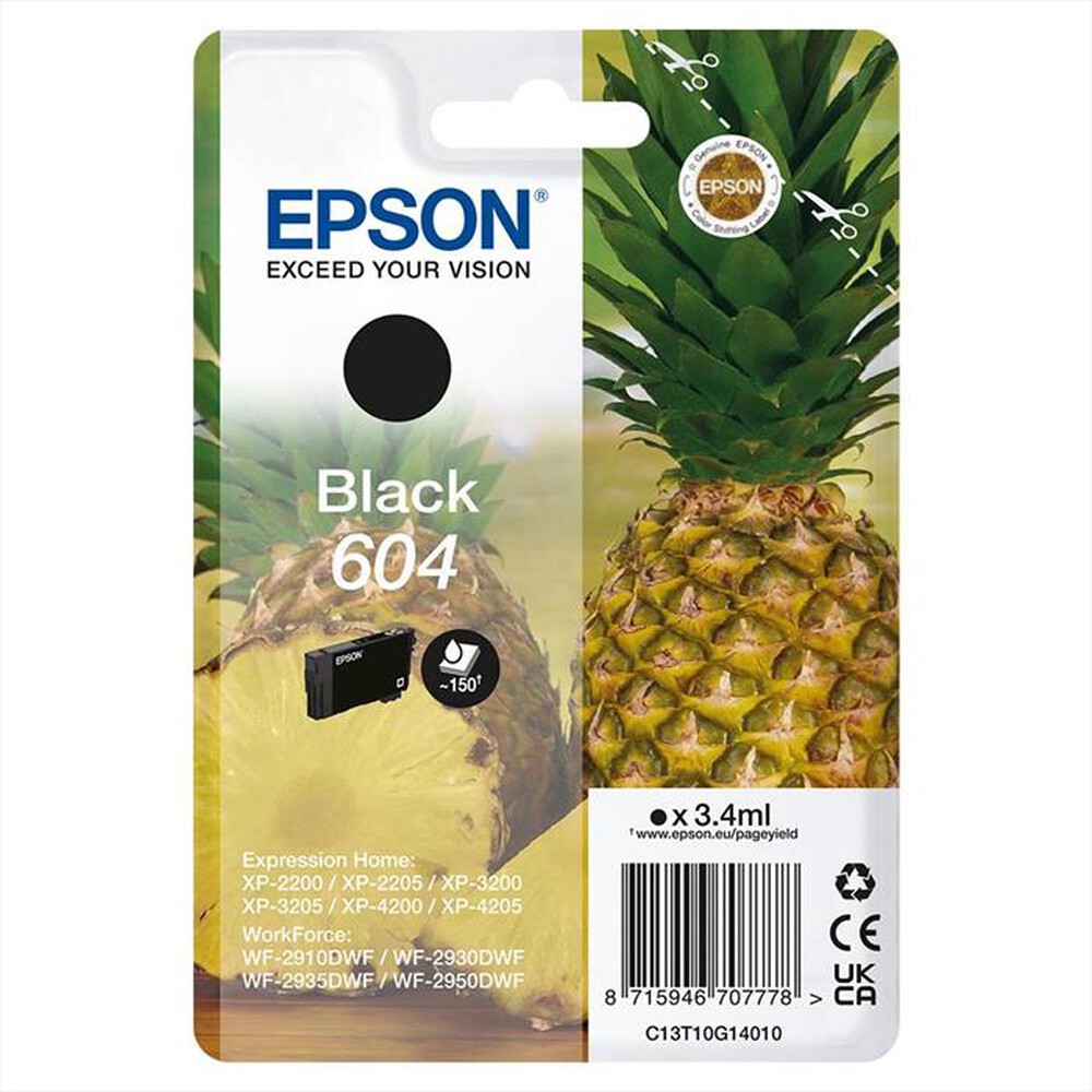 EPSON - Cartuccia INK SERIE ANANAS NERO 604 STD-NERO