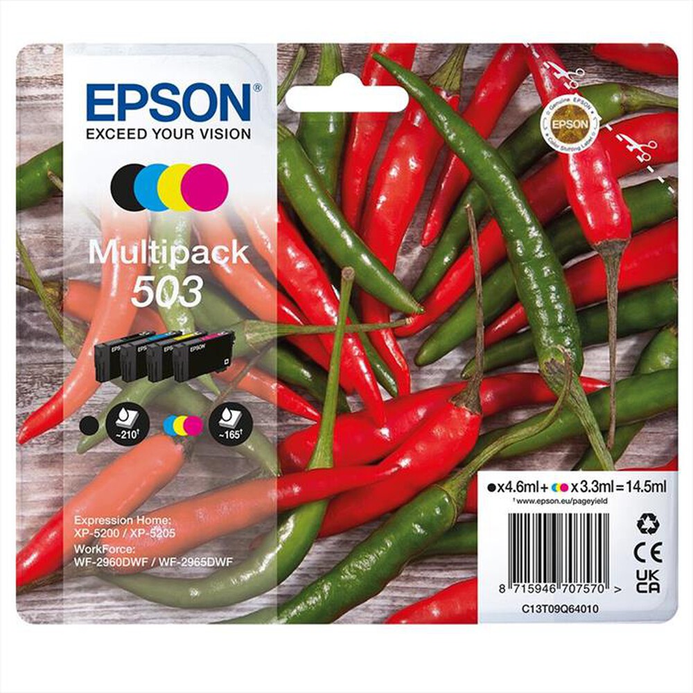 Immagine del prodotto EPSON - INK SERIE PEPERONCINO MULTIPACK 503 STD-NERO/CIANO/MAGENTA/GIALLO
