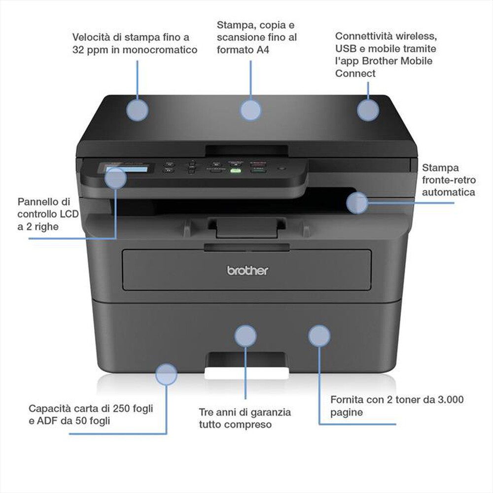 "BROTHER - Multifunzione DCPL2627DWXLRE1"