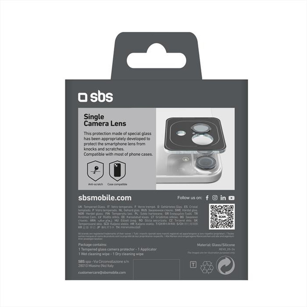 "SBS - Camera glass TESINCAMGLIP16K iPhone 16/16 Plus-Nero"