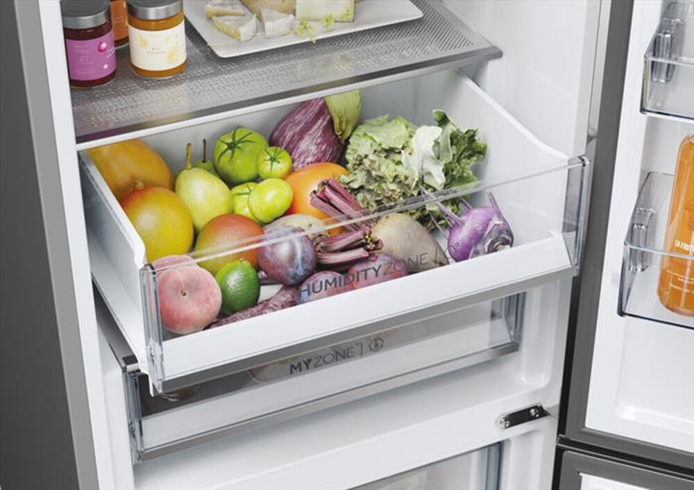 "HAIER - Frigorifero combinato HDPW5620BNPK Classe B 409 lt-Acciaio inox"