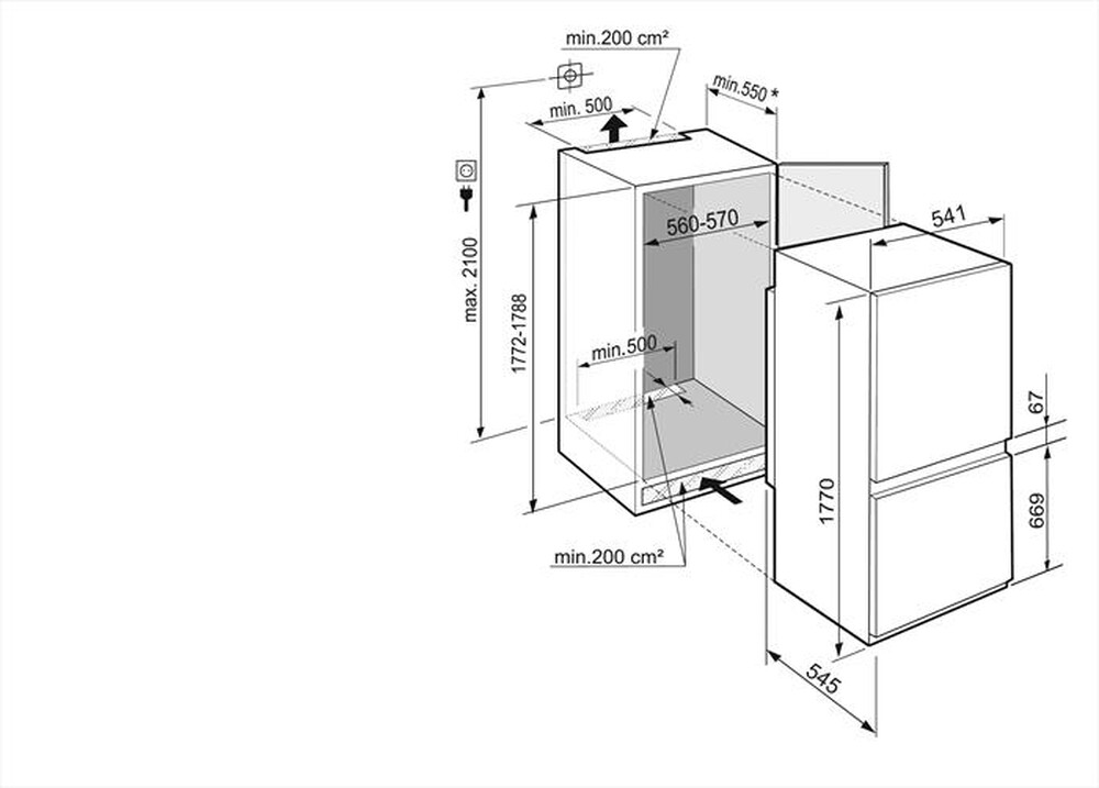 "LIEBHERR - Frigorifero incasso ICNSF 5103 Classe F"