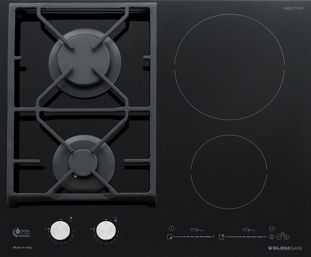 Immagine del prodotto GLEM GAS - Piano cottura misto GVI622XBK 51 cm-Nero Lucido