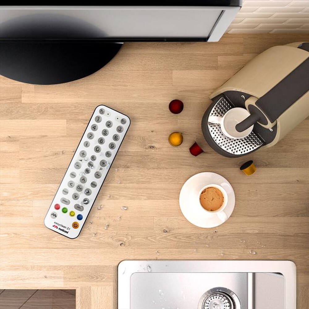 "MELICONI - Telecomando universale EASYCLEAN 2+-Tastiera a membrana bianca, fo"