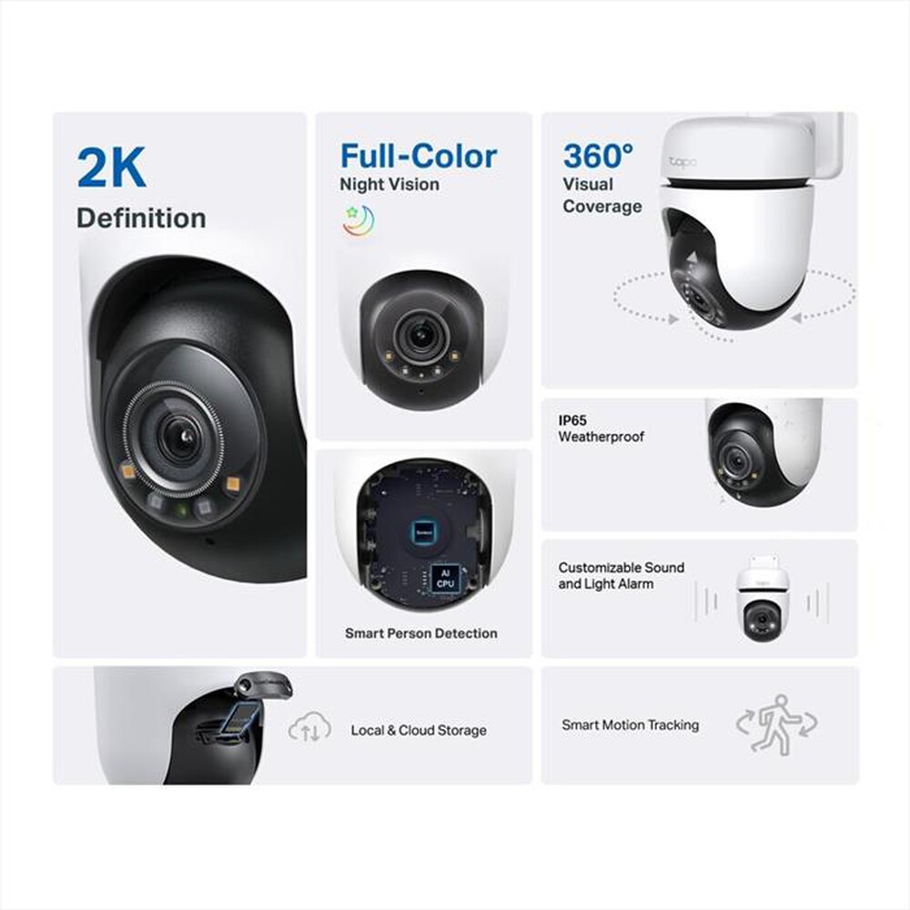 "TP-LINK - Telecamera TC41 OUTDOOR PAN/TILT SECURITY WI-FI 2K"