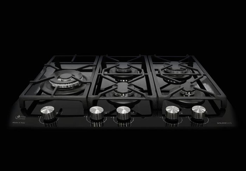 "GLEM GAS - Piano cottura a gas GV95TXBK 5 fuochi 90cm-Nero Lucido"