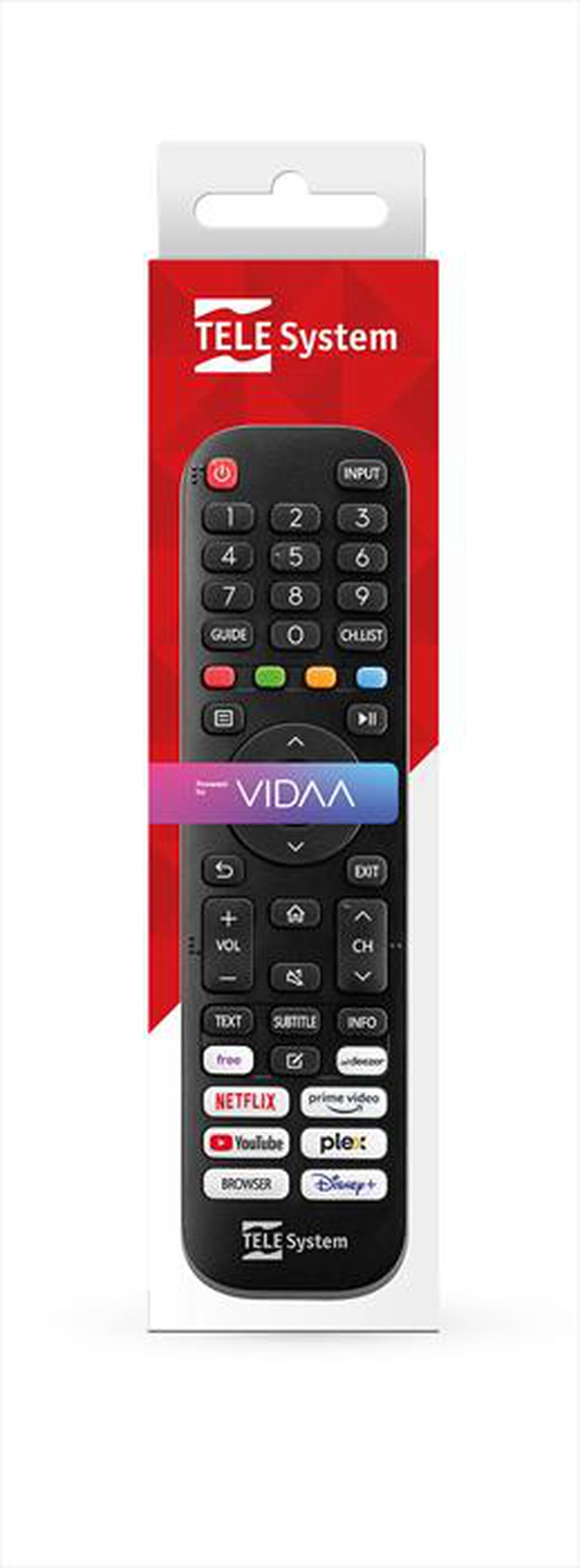 "TELESYSTEM - TELECOMANDO ORIGINALE IN BLISTER PER SMART TV VIDA-BLACK"