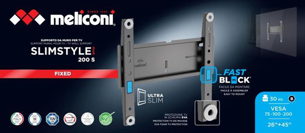 "MELICONI - Supporto TV SLIMSTYLE PLUS 200S-Nero"