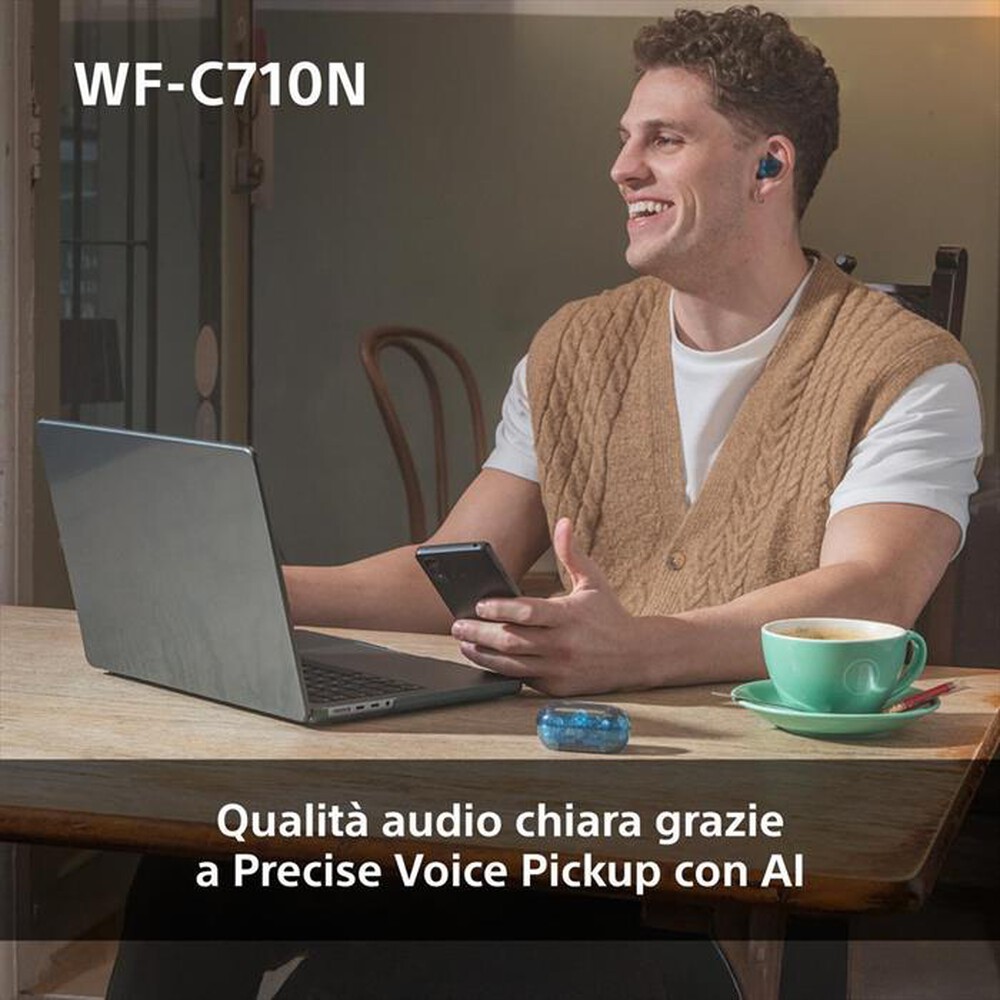 "SONY - Cuffie True Wireless WFC710NL.CE7-Glass Blue"