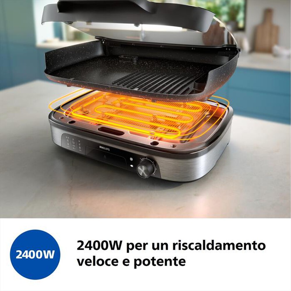 Immagine del prodotto PHILIPS - Grill da tavolo Serie 5000 HD6212/90-Alluminio