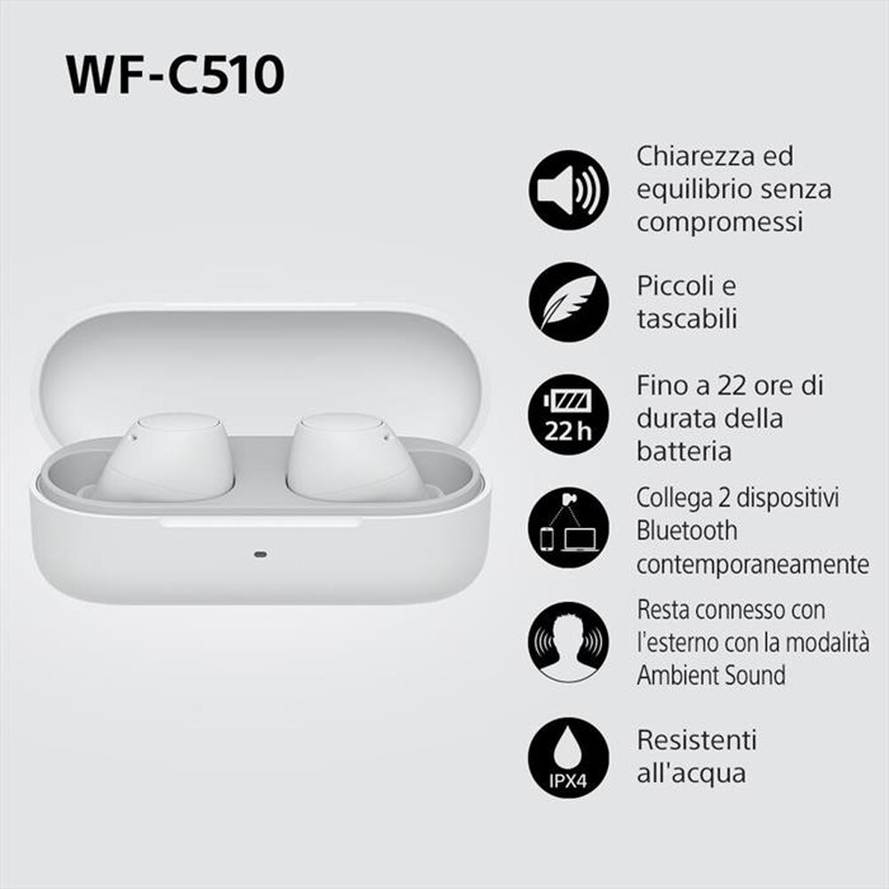 Immagine del prodotto SONY - Auricolari Bluetooth WFC510W.CE7-Bianco