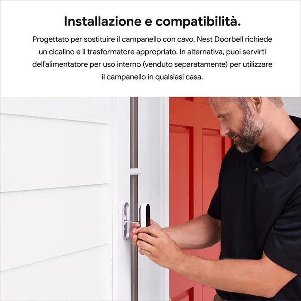 "GOOGLE - NEST DOORBELL (CON CAVO)-Nero"