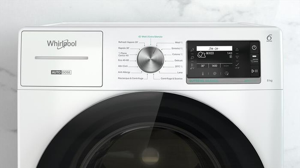 "WHIRLPOOL - Lavatrice SUPREME SILENCE W8 W846WR IT 8 Kg - A-Bianco"