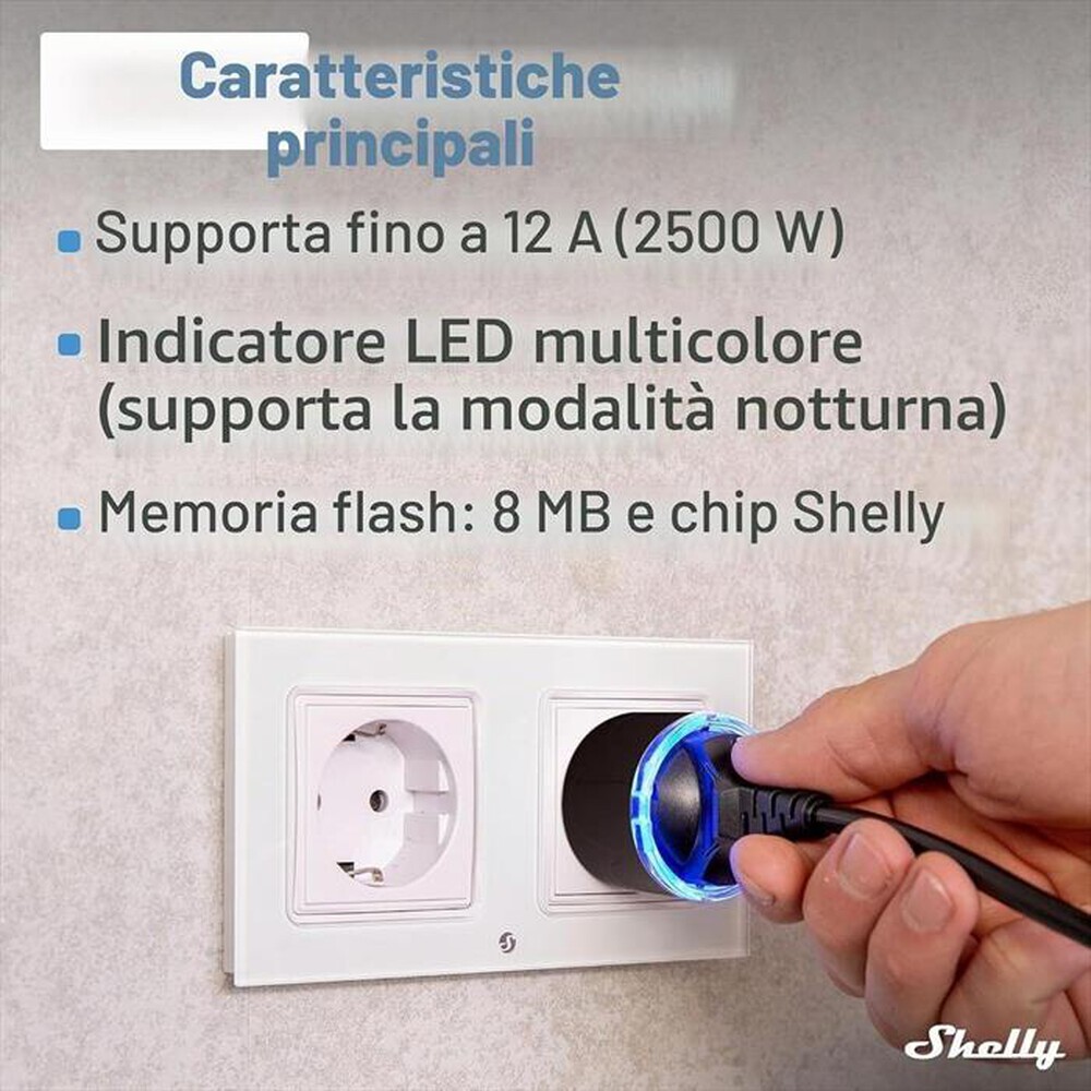 Immagine del prodotto SHELLY - Presa intelligente Wi-Fi-Nero