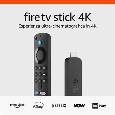AMAZON - NUOVO FIRE TV STICK 4K (2024)-Nero,  AMAZON - NUOVO FIRE TV STICK 4K (2024)-Nero
