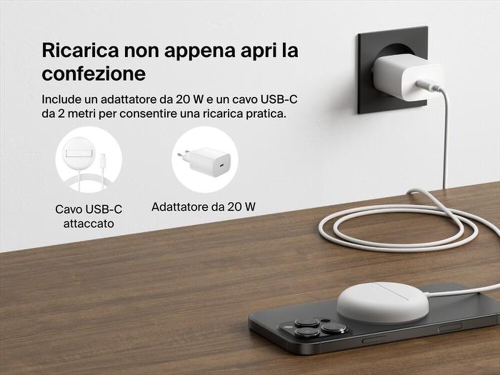 Immagine del prodotto BELKIN - TAPPETINO DI RICARICA WIRELESS MAGNETICA QI2 15W-Bianco