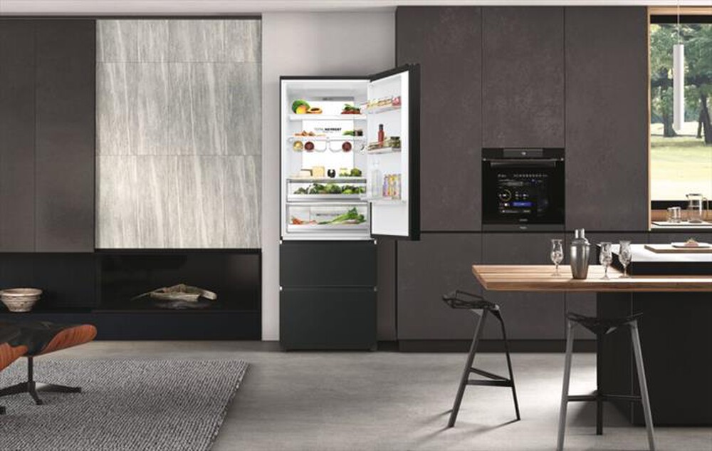 "HAIER - Frigorifero combinato HTW7720ENPT Classe E 483 lt-Nero"