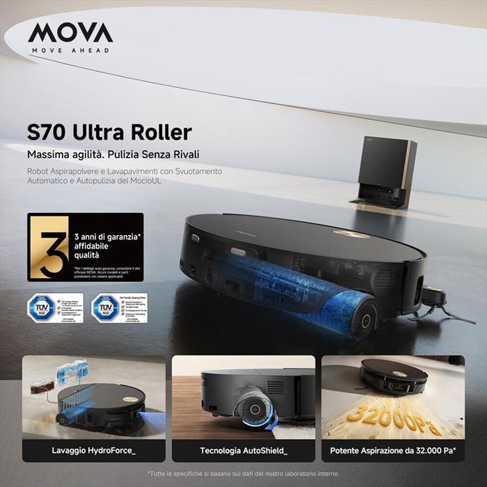 Immagine del prodotto MOVA - Aspirapolvere robot S70 ULTRA ROLLER-Nero