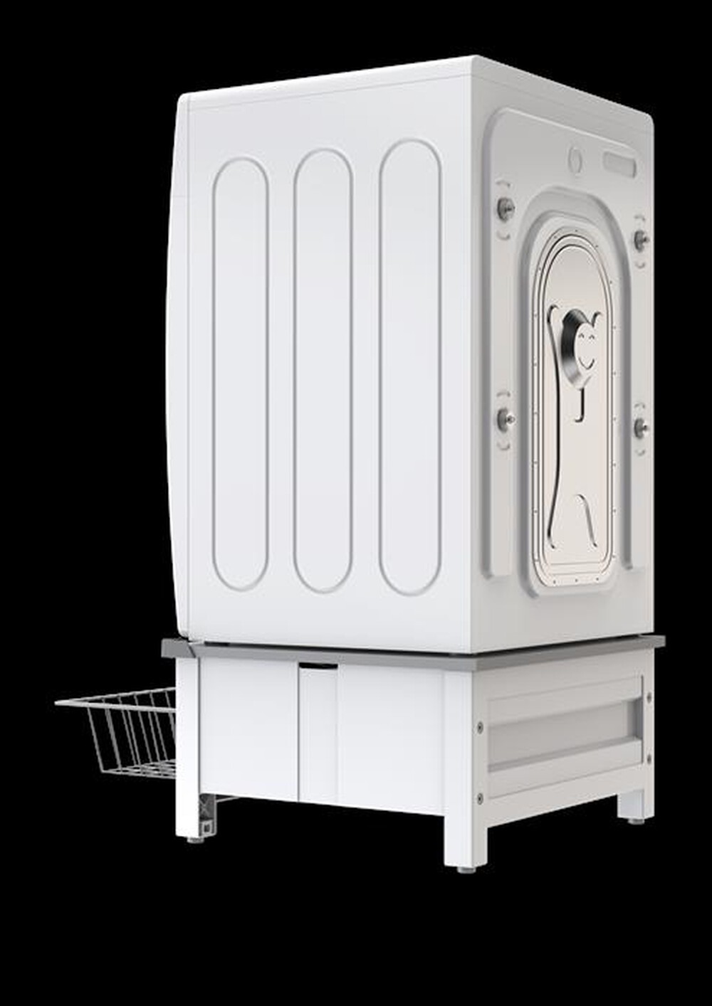 "MELICONI - BASE SPACE BASKET-Struttura bianca, ripiano grig"