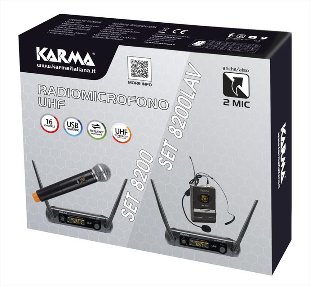 "KARMA - Radiomicrofono palmare SET 8200-Nero"